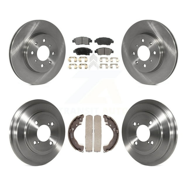 Transit Auto Front Rear Disc Brake Rotors Semi-Metallic Pads and Drum Kit for Car 2015-2020 Honda Fit K8F-103379