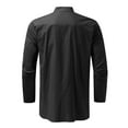 thumbnail image 3 of Cathalem Men's Casual Shirts Button-Down Work Shirt Long Sleeve Breathable Workwear Button Down Shirt Men Beach(Black,M), 3 of 5
