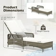 thumbnail image 3 of Gymax Patio Rattan Chaise Lounge Outdoor Set of 2, Mix Gray, 3 of 10