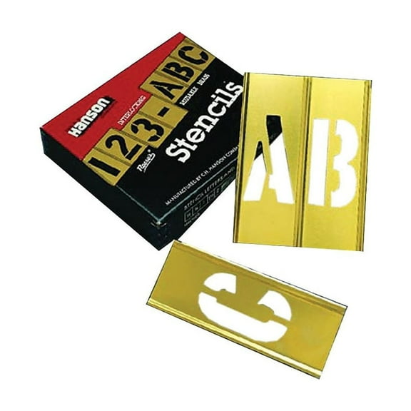 C.H. Hanson Brass Stencil Letter & Number Sets, Brass, 2 in