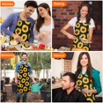 thumbnail image 7 of Black Yellow Sunflower Pattern Apron-Garden Aprons for Women with Pockets-Cotton Linen Waterproof Kitchen Cooking Gardening Aprons Adjustable for Kitchen,Cooking,BBQ and Salon 33x27 Inch, 7 of 7