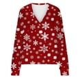 thumbnail image 5 of gakvbuo Ugly Christmas Sweater for Women Christmas Cardigans Long Sleeve Fall Oversized Open Front Button Down Knit Cardigan Sweaters V-Neck Lightweight Cardigans Knit Outerwear Jacket Tops, 5 of 5