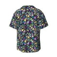 thumbnail image 6 of Lsque Purple-Gold Triangles print Men's Cuban Collar Short Sleeve Shirt Summer Beachwear Casual Button Down Fashionable Vacation Leisure Shirt-XX-Large, 6 of 7