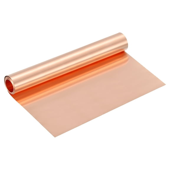 Pure Copper Sheet Roll, 0.03mm 24Ga Thick T2 Copper Flashing 2440mm x 254mm/8Ft x 10in  Copper Strip Soft Copper Metal Foil Plate for Craft Electrical House Repair