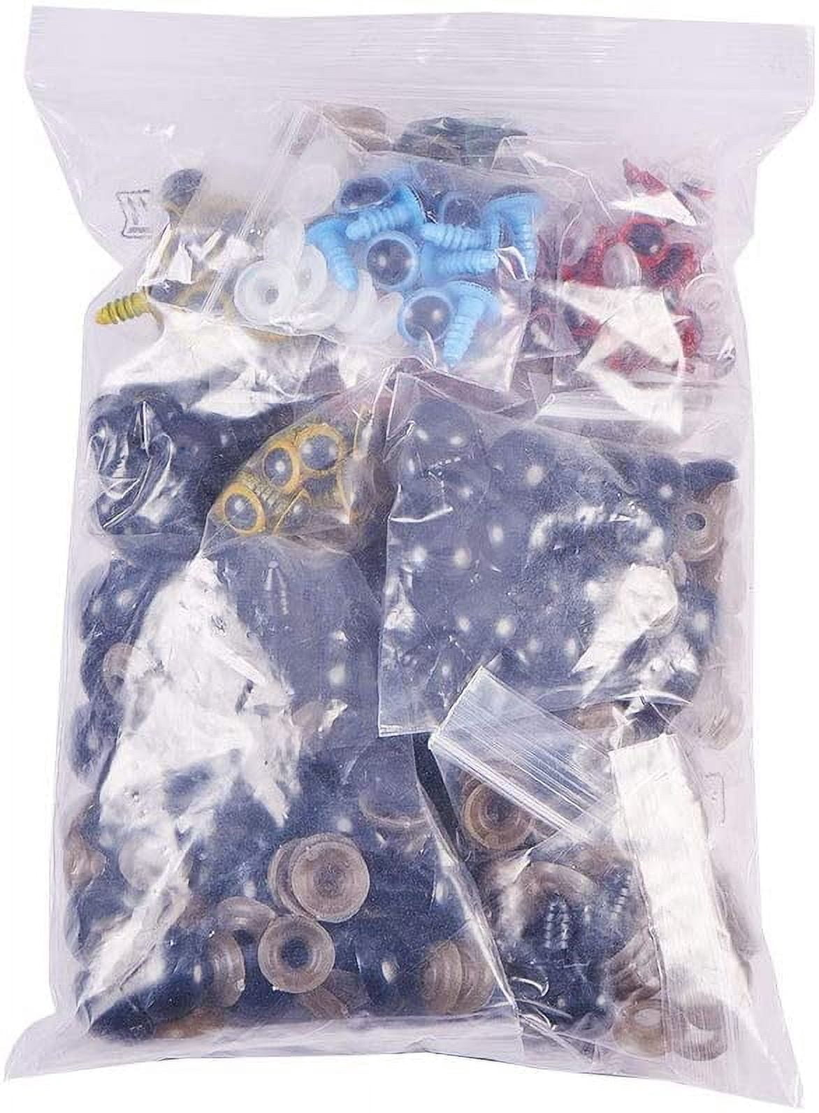 8-18mm 360pcs 6 Assorted Color Safety Eyes Craft Eyes with Washers and 50pcs 2 Sizes Black Safety Noses for Teddy Bear Doll Animal Puppet Plush Animal