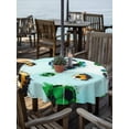 thumbnail image 2 of Outdoor Tablecloth with Umbrella Hole for Patio/Picnic/Party/Camping, Watercolor Football Waterproof Table Cloth Round Cover Washable, Modern Sporty Aesthetic Green (Dia 54"), 2 of 9