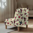 thumbnail image 5 of HELLHERO Elastic Bottom Armless Accent Chair Soft Cover for Living Room, Dustproof Armless Accent Chair Cover Slipcover, Valentine Hummingbird, 5 of 8