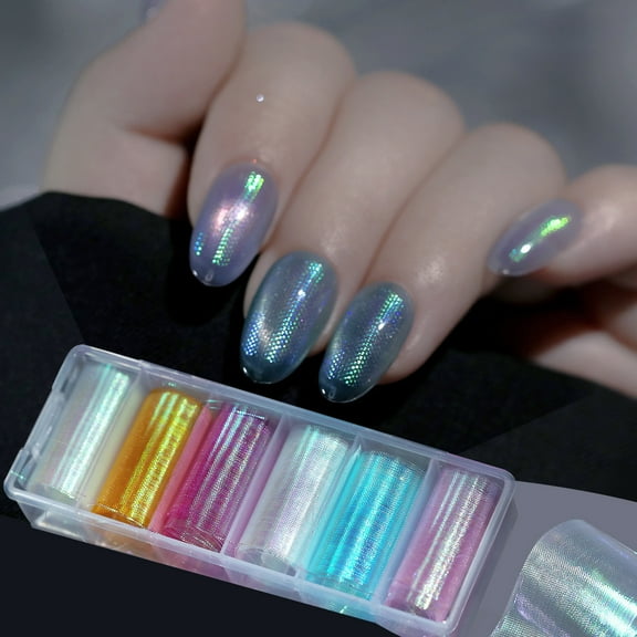 Fish Scales Nail Art Foils Stickers Colorful Nail Foil Decals Pearl Mermaid Nail Art Design Decorations,Aurora Nail Stickers Decals