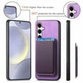 thumbnail image 3 of Allytech 2 in 1 Detachable Wallet Case for Samsung Galaxy A54, [Thin & Light] [Compatible with MagSafe] Luxury PU Leather Card Holder Soft Bumper Shockproof Anti-Scratch Magnetic Case, Purple, 3 of 12