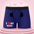 thumbnail image 4 of KHONTS Personalized Men's Funny Face Boxer Your Photo on Custom Underwear for Men I Love My Wife Dark Blue XXL, 4 of 6