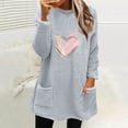 thumbnail image 1 of Ailaofu Womens Fall Long Sleeve T-Shirts Casual Tops for Leggings Loose Soft Blouses with Pocket, 1 of 3