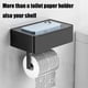 thumbnail image 2 of Soporte de papel higiénico con almacenamiento de toallitas, soporte de papel higiénico de montaje en pared con estante, dispensador de toallitas desechables para baño (negro), 2 of 5