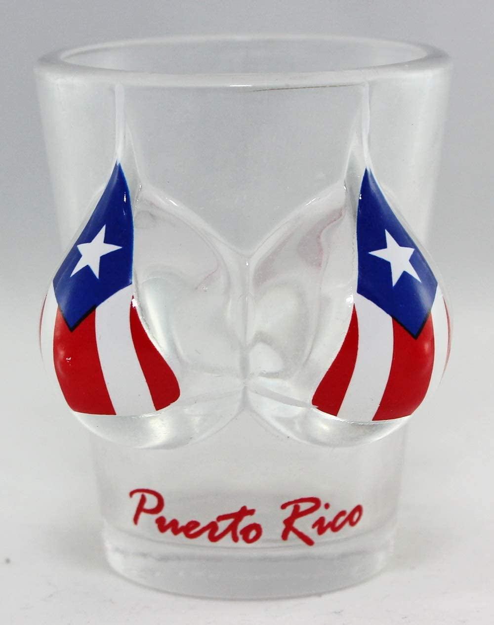 Lot of 2 Shot Glass With Puerto Rico Flag Crystal SOUVENIRS Rican Boricua 2OZ 