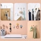 thumbnail image 5 of Inteprter Colgador de 3 piezas, portátil, giratorio de 360 ​​grados, elegante, extraíble, autoadhesivo, sin taladro, gancho para toallas Almacenamiento y organización del hogar Amarillo, 5 of 6