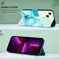 thumbnail image 2 of SaniMore Case for iPhone 15 Pro 6.1" 2023, PU Leather Case Luxury Marble Pattern Flip Kickstand Magnetic Clasp Cash Pocket Crossbody Lanyard Fashion Case for Girls Women, Green Marble, 2 of 10