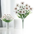 thumbnail image 3 of 1 Pcs Artificial Silk Pansy Flower, Outdoor Spring Flowers Pansies Wildflower UV Resistant Plants Faux Impatiens White for Window Box Wedding Party Outside Garden Porch Decor, 3 of 9