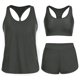 thumbnail image 1 of Tankini de moda para mujer, color sólido con cojín en el pecho y sin soporte de acero, traje de baño holgado con cordón dividido, trajes de baño de 3 piezas para mujer, trajes de baño tankini para muj, 1 of 7