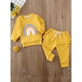 thumbnail image 3 of Newborn Baby Girls Fall Winter Clothes Toddler Girl Rainbow Sweatsuit Top and Pants Outfits Set, 3 of 6