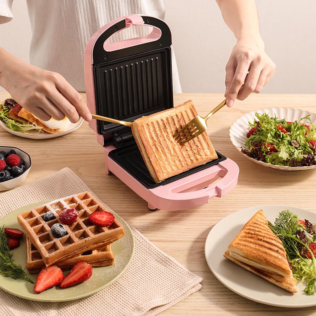 Portable Electric Dual Waffles Sandwich Maker Non Stick Multifunctional Toast Bread Breakfast Machine