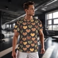 thumbnail image 3 of Wukai Heart Print Men's Short-Sleeved Mesh T-Shirt,Quick-Dry Short Sleeve Workout T-Shirt-3X-Large, 3 of 8
