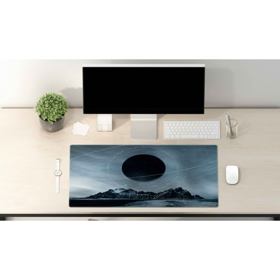 Desk Pad- galaxy Planet - Gaming Mouse Pad - Portable Large Desk Pad - Non Slip Water Resistant Rubber Base-Gaming Mouse Pad Keyboard Pad