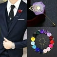 thumbnail image 2 of EOEMY Rose Flower Lapel Pin Brooch Pin Mens Womens Suit Fabric Ribbon Wedding Costume-Light Blue, 2 of 9