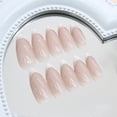 thumbnail image 2 of Press on Nails Short -White Designed French Tip Press On Nails Almond with Bow, Glue On Nails for Gifts, Supremely Fit & Natural Stick On Nails in 16 Sizes - 24 Fake Nails Kit, Dinner Star, 2 of 5