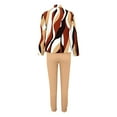 thumbnail image 6 of QATAINLAV Womens Long Sleeve Open Front Blazers Jacket and Pants 2 Piece Sets Fashion Printed Cardigan Matching Solid Drawstring Pants Tracksuits Fall Savings Khaki XL, 6 of 7