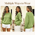 thumbnail image 3 of QATAINLAV Sweaters for Women Crew Neck Hollow Jacquard Knit Pullover Solid Casual Soft Fall Tops Daily Wear, 3 of 10