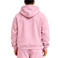 thumbnail image 5 of Rexolia Mens Full Zip Hoodie Long Sleeve Solid Color Plain Hooded Sweatshirt Casual Track Jacket Fall Spring Lightweight Pink S, 5 of 5