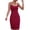 Wine, variant on HAiming Spaghetti Strap Dress for Women Solid Color Round Neck Sleeveless Camis Midi Dresses Trendy Summer Outfits