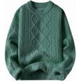thumbnail image 4 of FUNING Oversized Sweater 90s Vintage Cable Knit Long Sleeve Women Woven Heavy Crewneck Pullover, 4 of 6