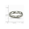 thumbnail image 6 of Titanium Polished Criss Cross Grooved Ring Size: 7; for Adults and Teens; for Women and Men, 6 of 6