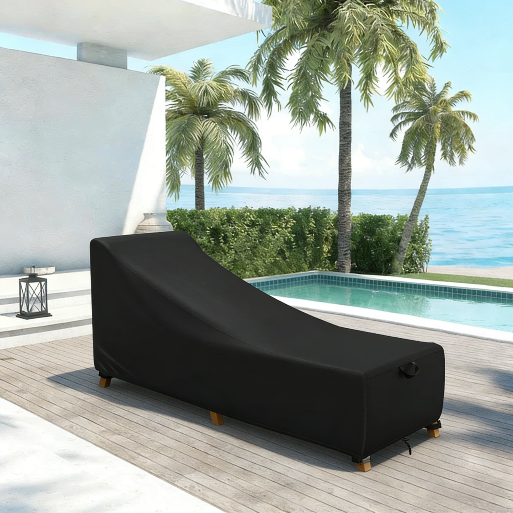 Patio Chaise Lounge Cover, Waterproof & UV Resistant Outdoor Furniture Covers for Sun Lounger Pool Sunbathing, 80"Wx27"Dx30"H