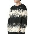 thumbnail image 3 of Men's Crewneck Pullover Sweater Waffle Textured Knitted Sweaters Casual Loose Fit Sweaters Black XXXL, 3 of 4