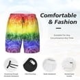 thumbnail image 3 of Balery Colorful Tie Dye Bañador para hombre, shorts de playa de secado rápido con entrepierna y forro de compresión-Small, 3 of 6