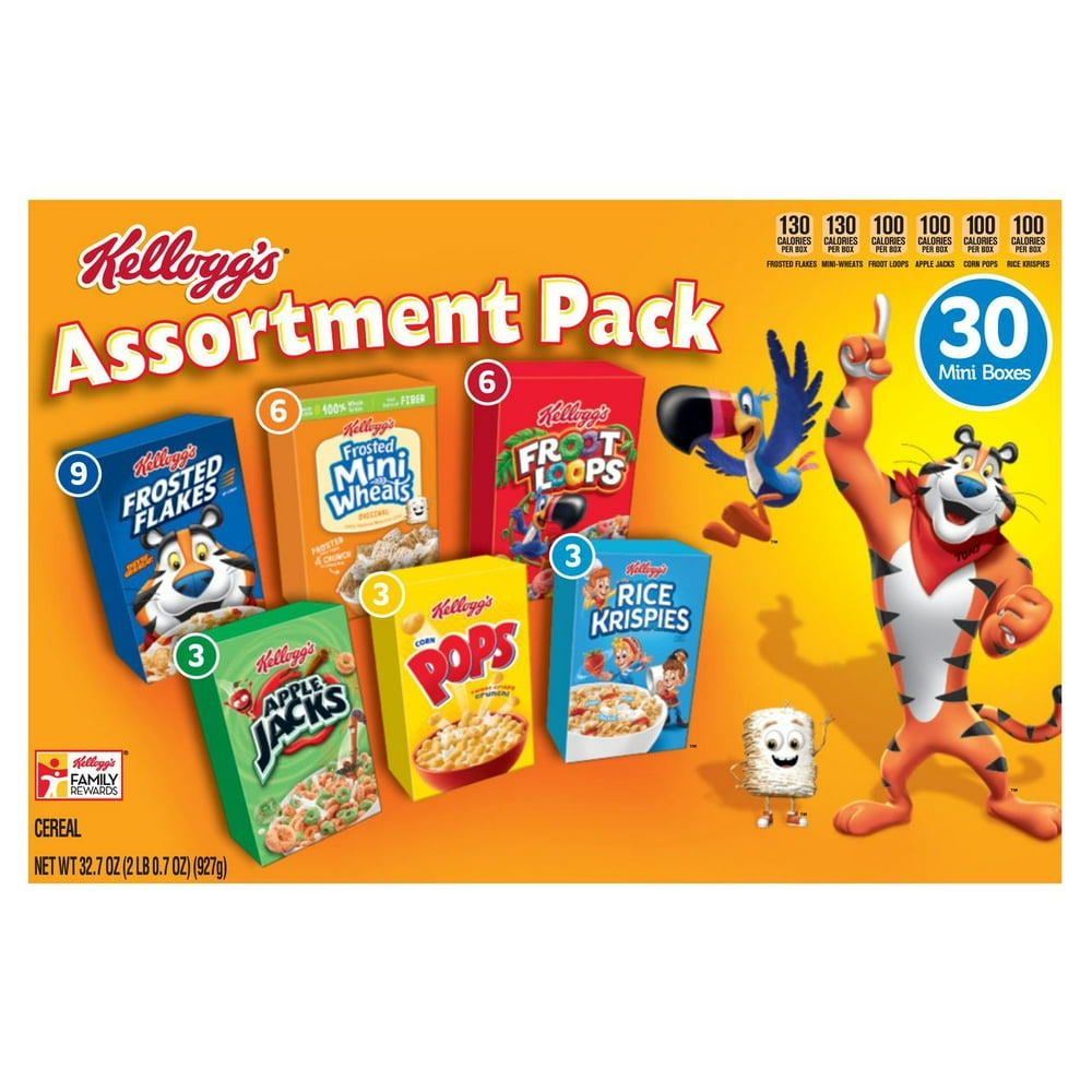 Product of Kellogg's Jumbo Assorted Cereal 30 Pk. 31.37 oz. Walmart