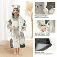 thumbnail image 3 of FORMRS Wearable Blanket Hoodie with Sleeves for Kids Cozy Flannel Sweatshirt, Beige Cute Cats, 3 of 7