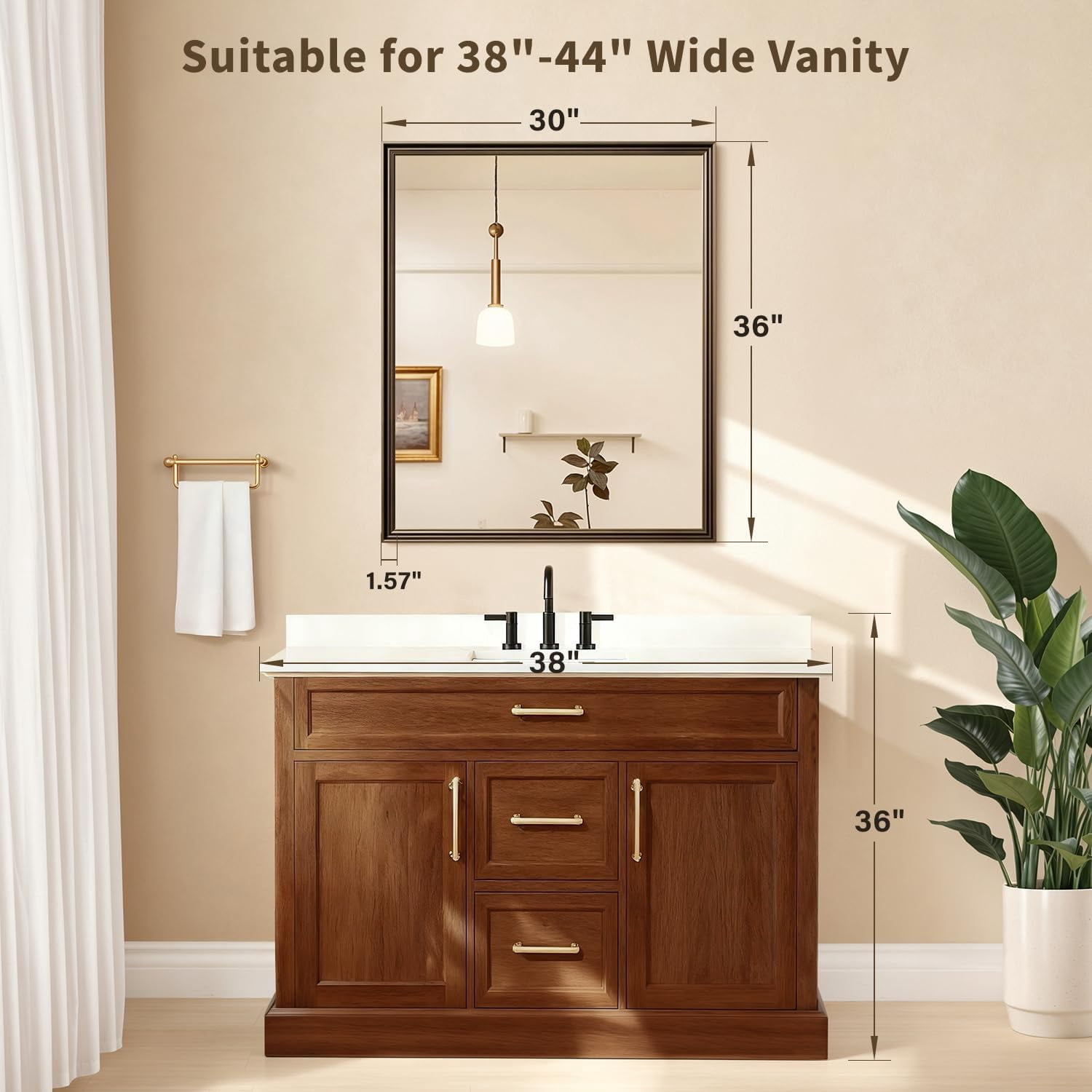 Ultrue UTBM0RT01CO07691 Retro Copper Effect 30x36 Framed Wall Mirror