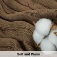 thumbnail image 3 of Ntbay 100% Cotton Cable Knit Throw, Super Soft Warm Knitted Blanket Home Decor, 68"x90", Brown, 3 of 5