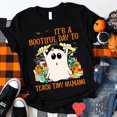 thumbnail image 1 of It's A Bootiful Day To Teach Tiny Humans T-Shirt, Spooky Shirt, Funny Halloween Shirt, Pum - White - XL, 1 of 2