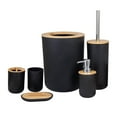 thumbnail image 2 of Trendy Bathroom Accessories Set Dispenser Toothbrush Tumbler Soap Dish Trash Bin, And, 2 of 7