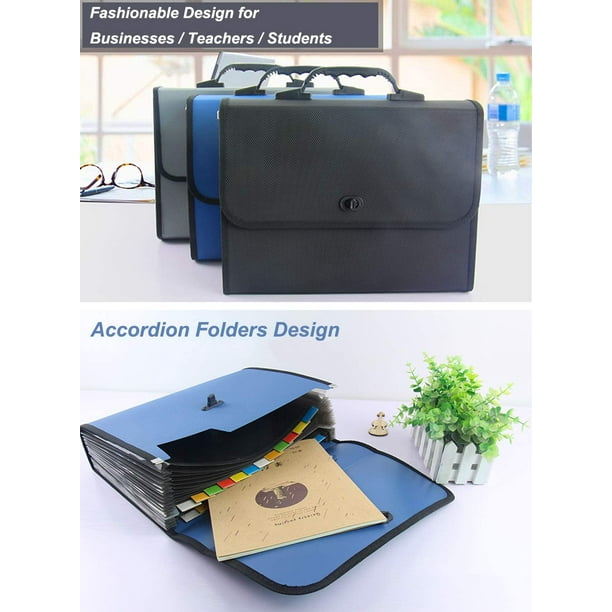 Expansion de carpetas de archivos A4 Estuche de transporte de papeleo maletin de documentos de seguro escolar de oficina para maestros estudiantes Ormromra WRJM 716 Walmart en linea