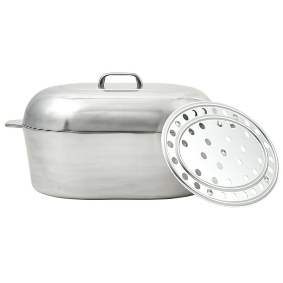 Imusa Cajun Oval Heavy Duty Cast Aluminum Roaster Pan with Lid