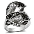 thumbnail image 1 of Women Rhodium Brass Ring with AAA Grade CZ in Clear - Size 6, 1 of 1