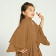 thumbnail image 5 of IDOPIP Kids Girls Muslim Chiffon Abaya Open Front Cardigan Modest Dress with Hijab Middle East Arabian Robe, 5 of 9
