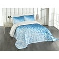 thumbnail image 3 of Ambesonne Geometric Quilted Bedspread Set 3 Pcs, Digital Ombre Mosaic, Queen Size, Dark Blue and White, 3 of 5