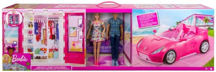 Mattel Barbie Ken Ultimate Closet with Convertible Pink Doll Playset Walmart