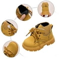 thumbnail image 5 of CAICJ98 Toddler Boys Girls Short Boots Kids Outdoor Waterproof Hiking Ankle Booties Non-Slip Little Girl Combat Boots Yellow,8.5(Toddler/Little Kid), 5 of 7