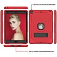 thumbnail image 4 of Tarise for Apple iPad 10.2" Case 9th/8th/7th Generation (2021/2020/2019) with Foldable Kickstand Hard Back Shockproof Shell Silicone Heavy Duty Rugged Protective Hybrid Slim Stand Cover, Red + Black, 4 of 7
